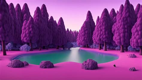 Premium AI Image | purple color nature park