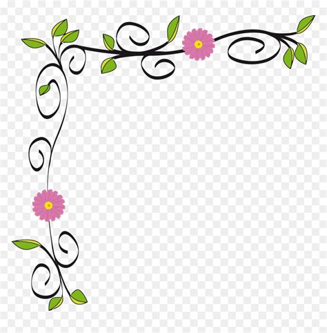 Clipart - Simple Flower Border Designs, HD Png Download - vhv