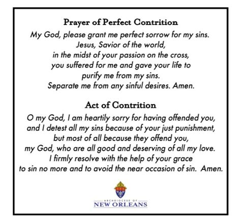 Prayer of Perfect Contrition - ST. MARY OF THE ASSUMPTION & ST. BONIFACE