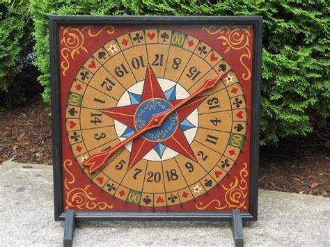 Roulette Game Board Wood Hand Painted Folk Art Primitive