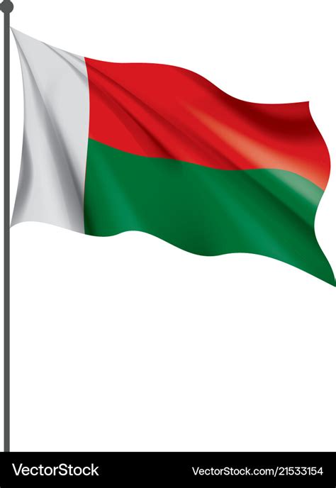 Madagascar flag on a white Royalty Free Vector Image