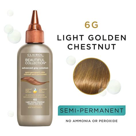 Clairol Professional 6G Light Golden Chestnut Semi Permanent Hair Color | Semi Permanent Hair ...