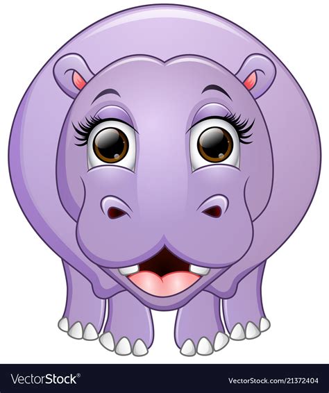 Happy hippo cartoon Royalty Free Vector Image - VectorStock