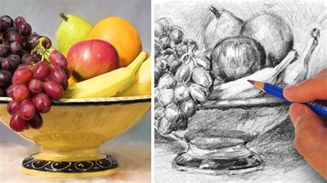 How To Draw A Fruit Bowl With Pencil - Creativeline