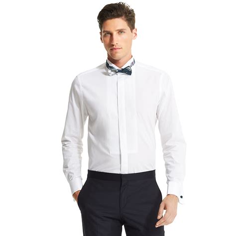 Tommy Hilfiger Slim Fit Front Tuxedo Shirt in White for Men | Lyst