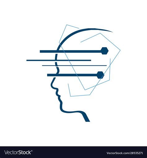 Machine Learning Logo Design Vector Illustrations Brain Ai Technology Human Template Stock ...