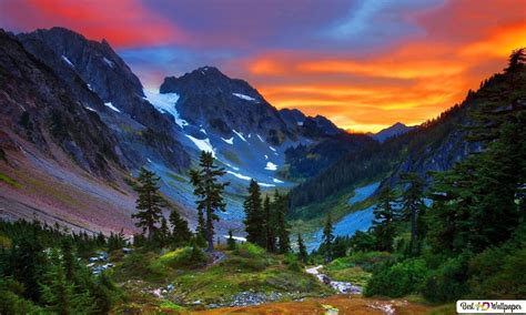 Sunset over Swiss Alps HD wallpaper download