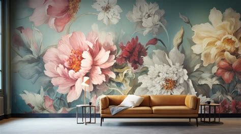 Premium AI Image | 3d floral wallpaper for walls