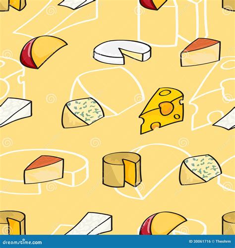 Cartoon Cheese Seamless Background Stock Vector - Illustration of illustration, repeat: 30061716