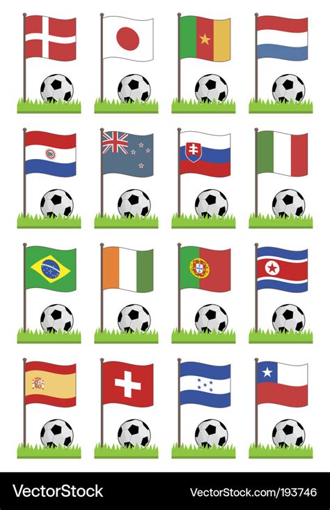 Football flags Royalty Free Vector Image - VectorStock