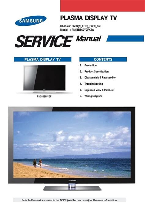 Samsung PN58B860 PN58B860Y2F TV Service Manual & Repai - serviceandrepair