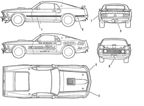 1969 Ford mustang blueprints