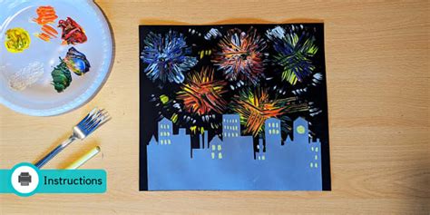 Fork Fireworks | Bonfire Night Crafts (teacher made)