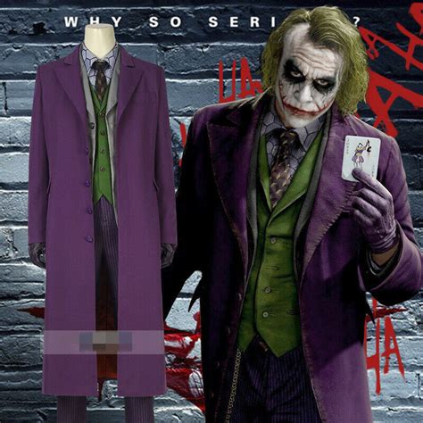 Batman The Dark Knight Heath Ledger Joker Fancy Dress Costume Full Set | eBay