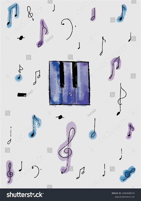 Artistic Sketch Piano Notes Piano Keys Stock Vector (Royalty Free) 2042848535 | Shutterstock