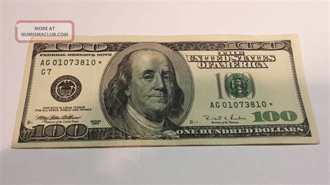 Rare Series 1996 $100 Dollar Usa Bill Star Note Us Currency Federal Reserve