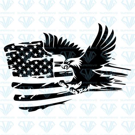 Distressed American Flag With An Eagle Svg Files For Silhouette Files For Cricut Svg Dxf Eps Png ...