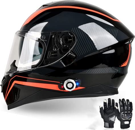 Amazon.com: Bluetooth Motorcycle Helmet FreedConn BM12 DOT Full Face Bluetooth Helmets ...