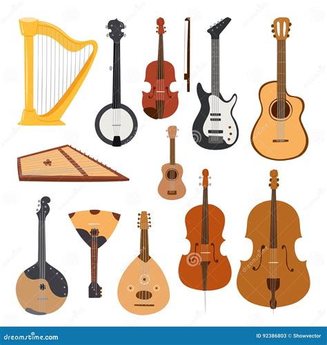 Stringed Musical Instruments Classical Orchestra Tool Equipment Vector ...