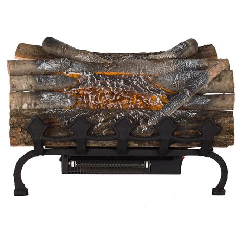 Pleasant Hearth 20.5 in. Crackling Electric Fireplace Logs with Grate and Heater-L-20WGH - The ...