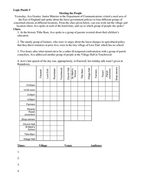 Math Logic Puzzles Worksheets Pdf | Download Them And Try To Solve | Logic Puzzles Printable ...