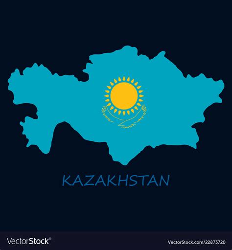 Flag map of kazakhstan Royalty Free Vector Image