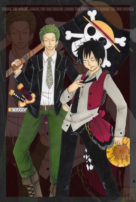 Luffy and Zoro by Heart-PIRATE on DeviantArt