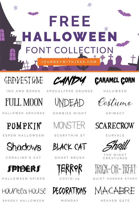 Free Font Collection: Spooky Halloween — Journey With Jess ...