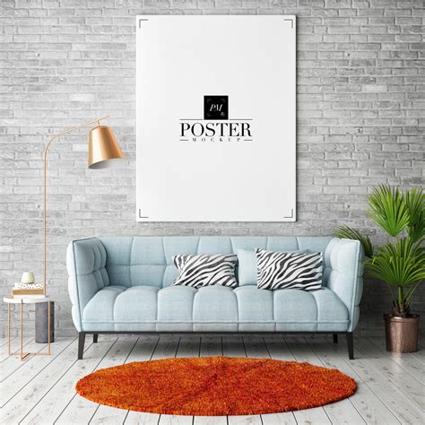 Elegant Room Interior Frame Poster Mockup PSD 2018 - Poster Mockup