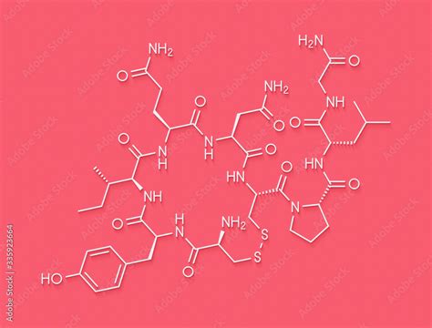 Oxytocin hormone molecule. Skeletal formula. Stock Illustration | Adobe Stock