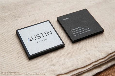 Minimalist Black Square Business Card - Austin Fashion