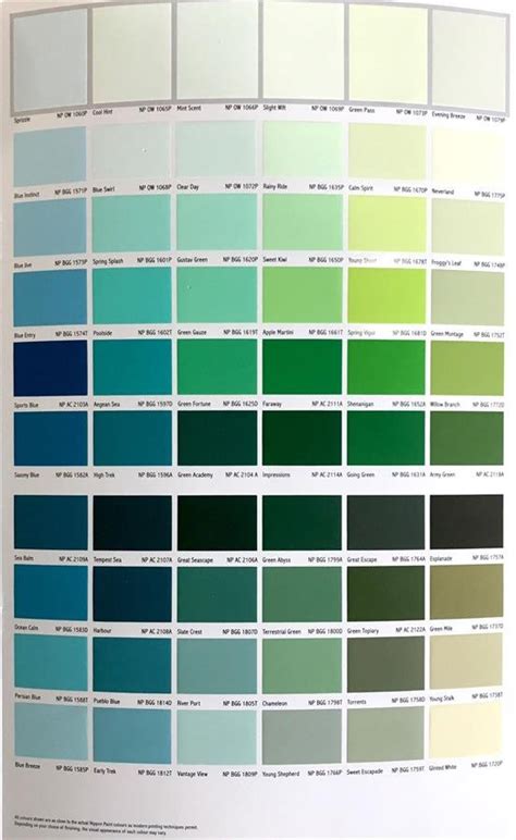 Nippon Paint Colour Chart