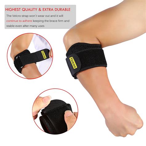 Adjustable Elbow Support Band Wrap Neoprene Forearm Brace with Compression Pads Elbow Protector ...