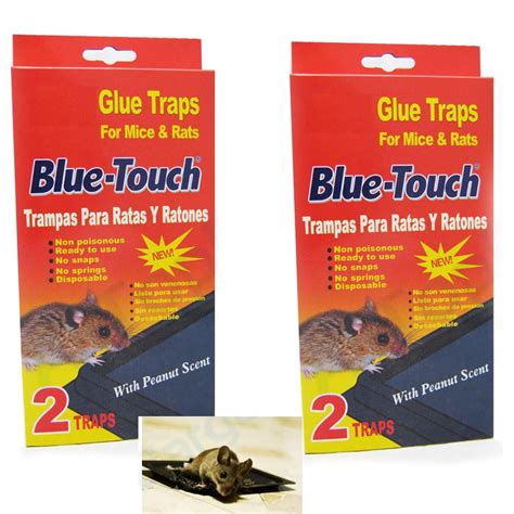 4 Mouse Traps Sticky Glue RAT Mice Traps Disposable Boards Baited Trays ...