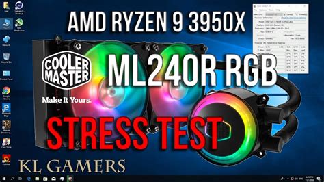 Cooler Master ML240R RGB Liquid Cooler AMD Ryzen 9 3950X STRESS Test ...