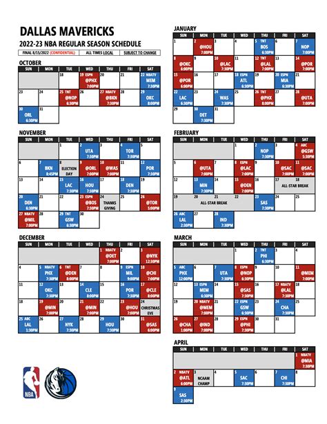 Dallas Mavericks Schedule 2024