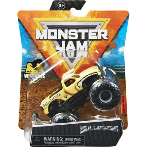 Monster Jam, Official Bulldozer Monster Truck, Die-Cast Vehicle, Retro Rebels Series, 1:64 Scale ...