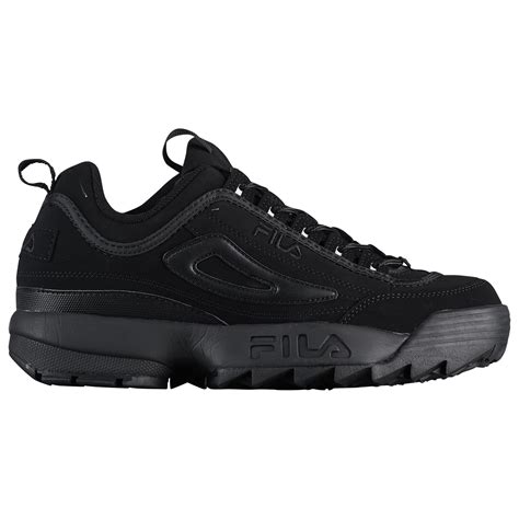 Fila Leather Disruptor Ii Training Shoes in Black/Black/Black (Black ...