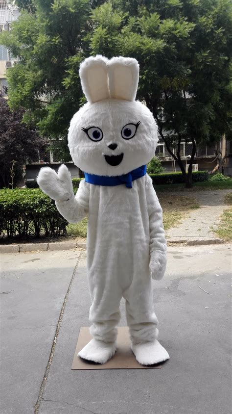 white plush bunny mascot costume white rabbit custom adult size cartoon character cosplay kits ...