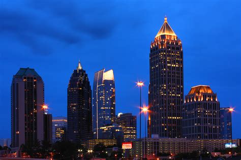 Free photo: Atlanta Skyline At Night - Atlanta, Buildings, Cities - Free Download - Jooinn