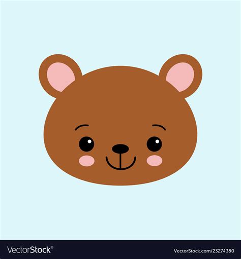 Cute bear funny animal little bear in cartoon Vector Image