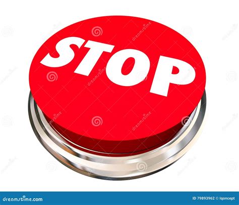 Stop Red Round Button End Cease Word Stock Illustration - Illustration ...