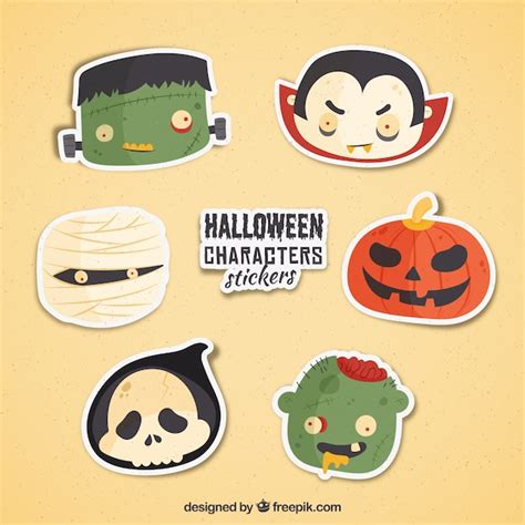 Free Vector | Pack of decorative halloween monsters