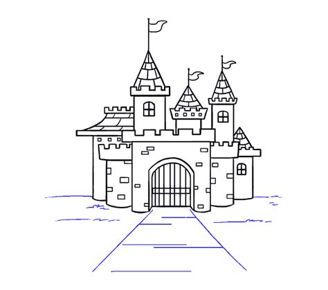 How to Draw a Cartoon Castle in a Few Easy Steps | Easy Drawing Guides