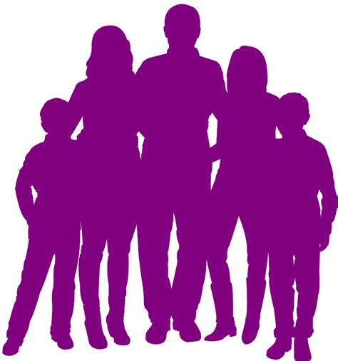 Family of 5 Silhouette | Free vector silhouettes