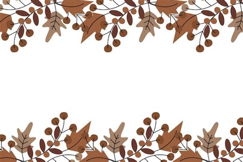 Premium Vector | Frame border from autumn plants in trendy mute dark brown shades copyspace ...