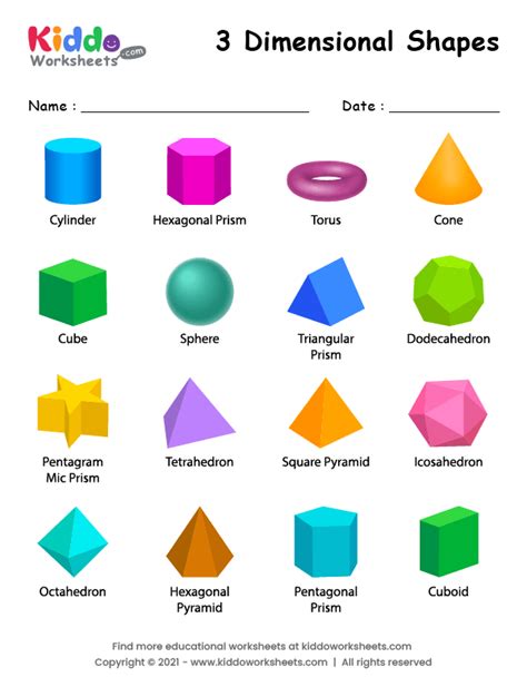 Free Printable 3D Shapes Flashcards Worksheet, 58% OFF