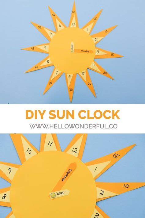 DIY SUN CLOCK | Classroom Gems | Creative activities for kids, Clock craft, Crafts for kids