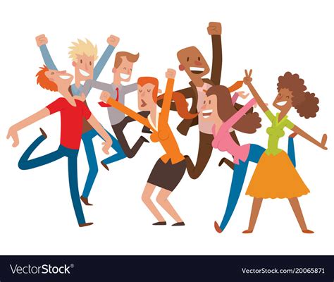 People jumping in celebration party happy Vector Image