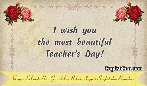 Ucapan Selamat Hari Guru dalam Bahasa Inggris (Happy Teachers Day) Menyentuh Hati - EnglishCoo